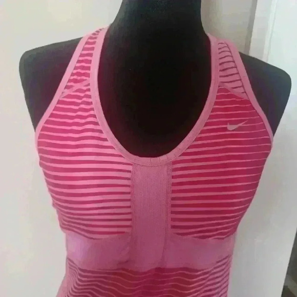 Nike Dri-Fit Womens Pink Racerback Striped Workout Tank M - Picture 6 of 15